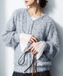 袖プリーツ重ね着用トップス