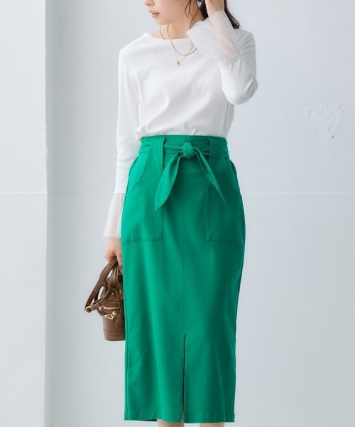 nissen（ニッセン）の「袖プリーツ重ね着用トップス（Tシャツ/カットソー・レディース・オフホワイト/ブラック・LL/L/M/S）」の10枚目の写真