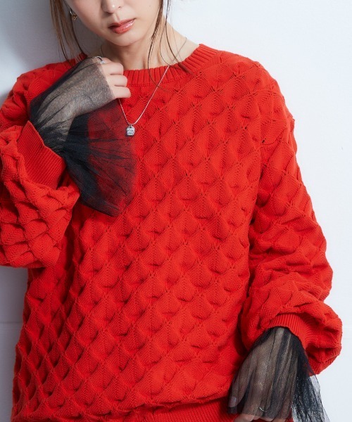 nissen（ニッセン）の「袖プリーツ重ね着用トップス（Tシャツ/カットソー・レディース・オフホワイト/ブラック・LL/L/M/S）」の15枚目の写真