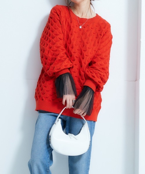 nissen（ニッセン）の「袖プリーツ重ね着用トップス（Tシャツ/カットソー・レディース・オフホワイト/ブラック・LL/L/M/S）」の16枚目の写真