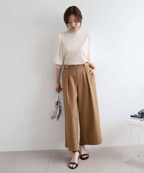 le.coeur blanc（ルクールブラン）の「スリーブドッキングニットプルオーバー（ニット/セーター・レディース・ブラック/オリーブ/アイボリー・38）」の10枚目の写真