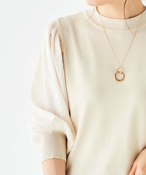 le.coeur blanc（ルクールブラン）の「スリーブドッキングニットプルオーバー（ニット/セーター・レディース・ブラック/オリーブ/アイボリー・38）」の13枚目の写真