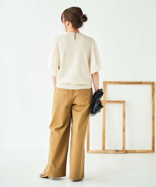 le.coeur blanc（ルクールブラン）の「スリーブドッキングニットプルオーバー（ニット/セーター・レディース・ブラック/オリーブ/アイボリー・38）」の19枚目の写真