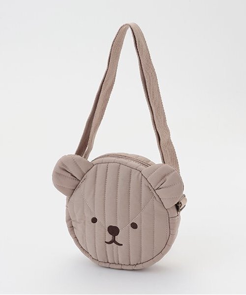 petit main(プティマイン)の「ププ&テテお顔ショルダーバッグ(ショルダーバッグ・キッズ・モカ/ライトピンク・FREE)」の2枚目の写真