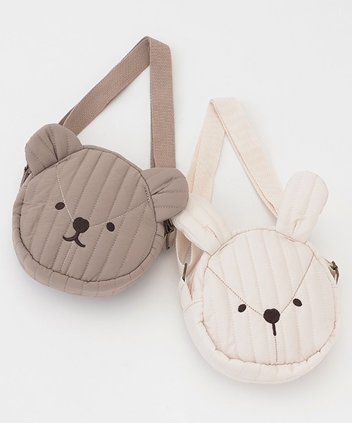 petit main(プティマイン)の「ププ&テテお顔ショルダーバッグ(ショルダーバッグ・キッズ・モカ/ライトピンク・FREE)」の3枚目の写真