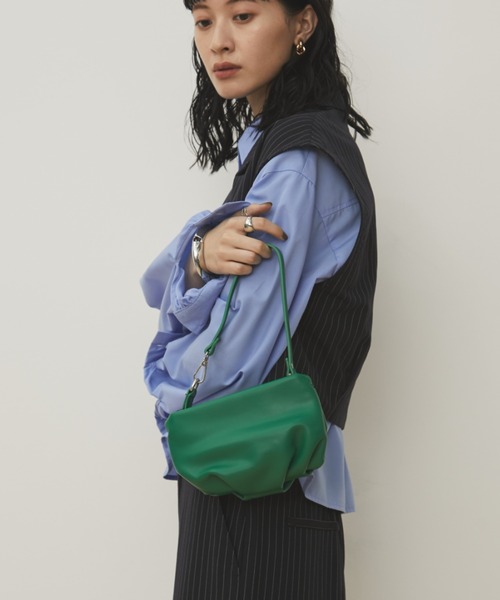 MERLOT（メルロー）の「ワンハンドルミニショルダーバッグ/350mlペットボトル収納可能（ハンドバッグ・レディース・グリーン/ブラック・FREE）」の19枚目の写真