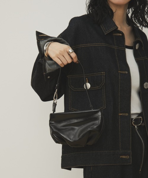 MERLOT（メルロー）の「ワンハンドルミニショルダーバッグ/350mlペットボトル収納可能（ハンドバッグ・レディース・グリーン/ブラック・FREE）」の11枚目の写真