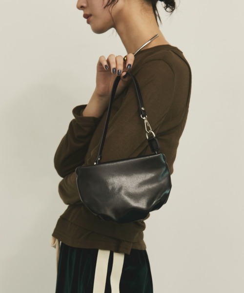 MERLOT（メルロー）の「ワンハンドルミニショルダーバッグ/350mlペットボトル収納可能（ハンドバッグ・レディース・グリーン/ブラック・FREE）」の21枚目の写真