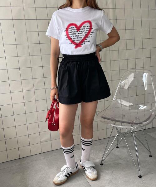 WOND(ウォンド)の「アソートハートプリントTシャツ(Tシャツ/カットソー・レディース・ホワイト/ブラック・FREE)」の8枚目の写真