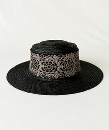 【Tomomi 】THE9SHOP KANKAN HAT 黒 麦わら カンカン帽」に該当する帽子（ブラック/黒色系）ファッション