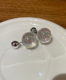 VIBGYOR Women | 【float】ガラス玉/しゃぼん玉 モチーフ ピアス【3way】(ピアス（両耳用）)