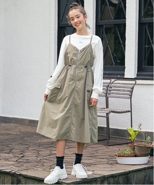 ポンポネットジュニア L/160 リバティワンピース インナーキャミ