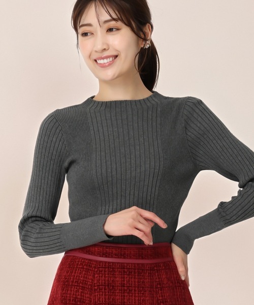 MISCH MASCH（ミッシュマッシュ）の「ベーシックボトルネックリブニット/MM438307（ニット/セーター・レディース・ホワイト/レッド/グレー/ブルー/ブラック・ﾌﾘ-）」の4枚目の写真