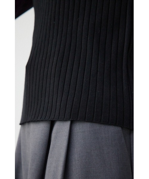 AZUL by moussy(アズールバイマウジー)の「シアーコンビバイカラーニットトップス(ニット/セーター・レディース・ブラック/杢グレー/ダークブルー/ネイビー・FREE)」の14枚目の写真
