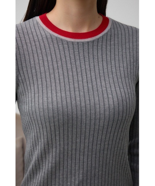 AZUL by moussy(アズールバイマウジー)の「シアーコンビバイカラーニットトップス(ニット/セーター・レディース・ブラック/杢グレー/ダークブルー/ネイビー・FREE)」の22枚目の写真