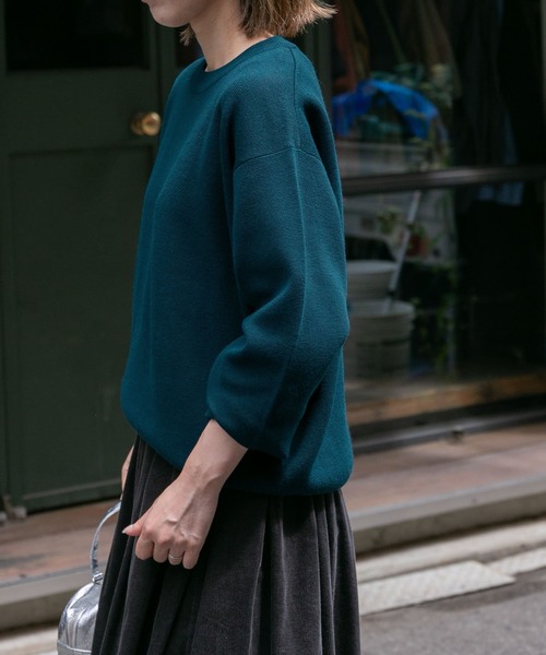 FORK&SPOON（フォークアンドスプーン）の「『洗濯可』FORK&SPOON　ミラノリブクルーネックプルオーバー（ニット/セーター・レディース・モカ/グリーン系その他/チャコールグレー・1）」の10枚目の写真