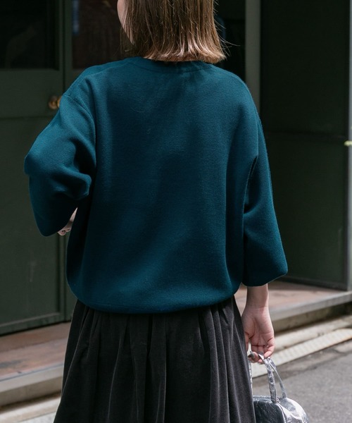 FORK&SPOON（フォークアンドスプーン）の「『洗濯可』FORK&SPOON　ミラノリブクルーネックプルオーバー（ニット/セーター・レディース・モカ/グリーン系その他/チャコールグレー・1）」の11枚目の写真