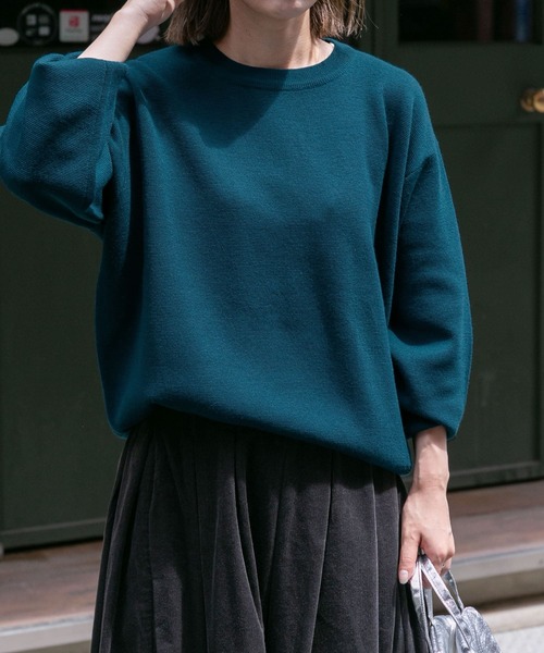 FORK&SPOON（フォークアンドスプーン）の「『洗濯可』FORK&SPOON　ミラノリブクルーネックプルオーバー（ニット/セーター・レディース・モカ/グリーン系その他/チャコールグレー・1）」の14枚目の写真