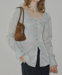 GIUNON | waist cinching shirring blouse / ウエスト絞りシャーリングブラウス(シャツ/ブラウス)