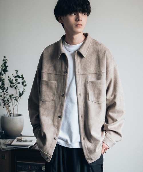 オーバーサイズ カットスエードCPOシャツジャケット（シャツ/ブラウス