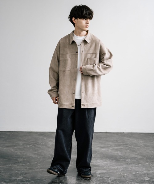 オーバーサイズ カットスエードCPOシャツジャケット（シャツ