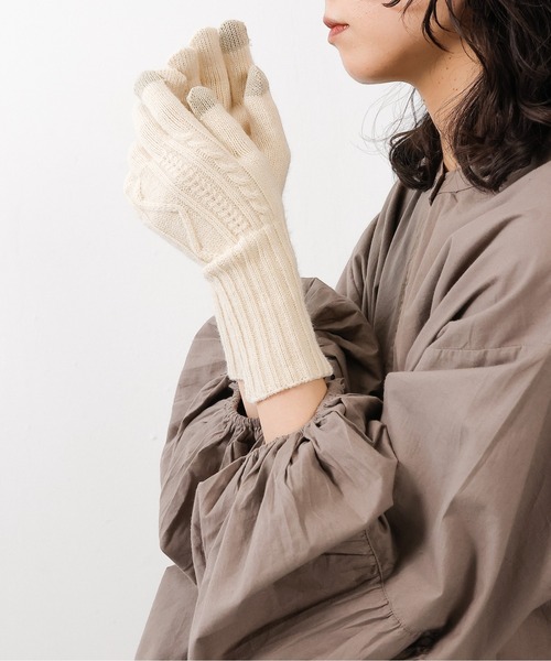 セール】リブロング手袋 スマホ対応（手袋）｜emesuelee（エメスーリー