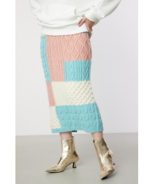 RODEO CROWNS WIDE BOWL（ロデオクラウンズワイドボウル）の「Custom ケーブルニット スカート（スカート・レディース・グリーン系その他/ピンク系その他/レッド系その他/パープル系その他・FREE）」の5枚目の写真