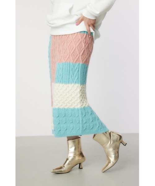RODEO CROWNS WIDE BOWL（ロデオクラウンズワイドボウル）の「Custom ケーブルニット スカート（スカート・レディース・グリーン系その他/ピンク系その他/レッド系その他/パープル系その他・FREE）」の6枚目の写真
