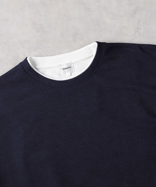 Right-on(ライトオン)の「Other(ソノタ)フクレジャガードフェイクレイヤード長袖Tシャツ(Tシャツ/カットソー・メンズ・ダークグレー/ダークベージュ/ネイビー・S/M/L/XL/XXL)」の5枚目の写真