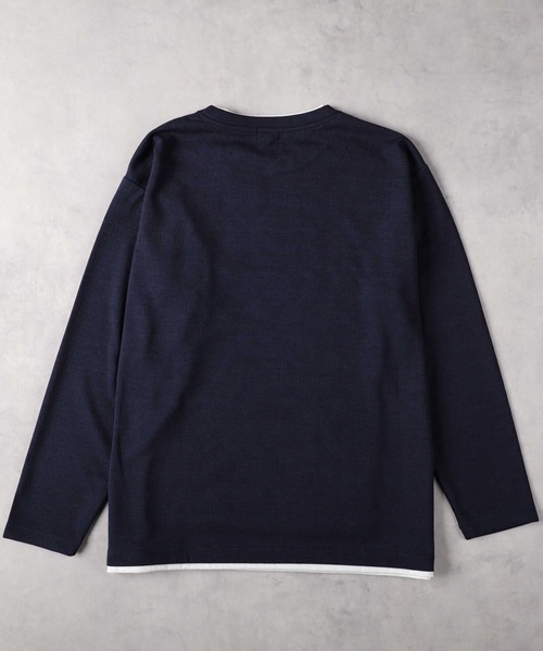 Right-on(ライトオン)の「Other(ソノタ)フクレジャガードフェイクレイヤード長袖Tシャツ(Tシャツ/カットソー・メンズ・ダークグレー/ダークベージュ/ネイビー・S/M/L/XL/XXL)」の9枚目の写真