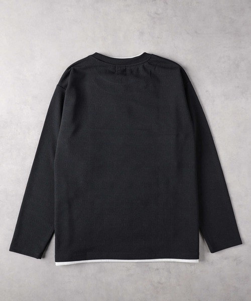 Right-on(ライトオン)の「Other(ソノタ)フクレジャガードフェイクレイヤード長袖Tシャツ(Tシャツ/カットソー・メンズ・ダークグレー/ダークベージュ/ネイビー・S/M/L/XL/XXL)」の13枚目の写真