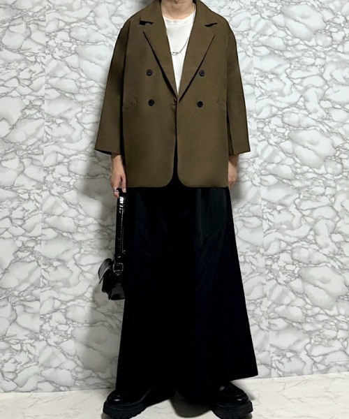 PARKS TOKYO SELECT(パークストウキョウセレクト)の「ダブルテーラードジャケット(テーラードジャケット・メンズ・ブラック/カーキ・SMALL/MEDIUM/LARGE/X-LARGE)」の7枚目の写真