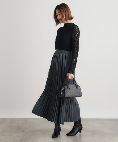 grove（グローブ）の「スウェーディサテンプリーツスカート（スカート・レディース・ナチュラル/ベージュ系その他5/ブラウン系その他/モスグリーン系1/ダークグレー/ブラック系・02/03/01/04/05）」の15枚目の写真