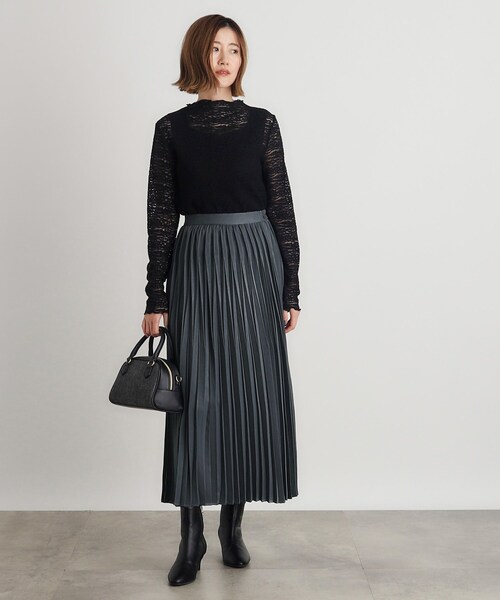 grove（グローブ）の「スウェーディサテンプリーツスカート（スカート・レディース・ナチュラル/ベージュ系その他5/ブラウン系その他/モスグリーン系1/ダークグレー/ブラック系・02/03/01/04/05）」の16枚目の写真