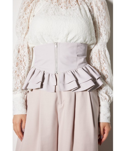 rienda(リエンダ)の「フェイクレザーコルセット 秋服 冬服(ベルト・レディース・ブラック/ベージュ・FREE)」の5枚目の写真