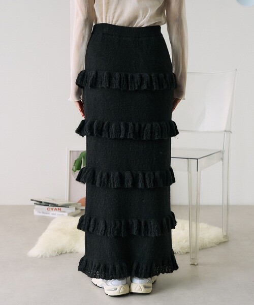 FREAK'S STORE（フリークスストア）の「フリルニットスカート（スカート・レディース・ブラック/ブルー・ﾌﾘ-）」の18枚目の写真
