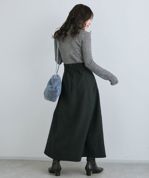 【セール】【美シルエット】フクレジャガードロングスカート（スカート）｜La boutique BonBon（ラブティックボンボン）