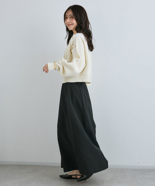 【セール】【美シルエット】フクレジャガードロングスカート（スカート）｜La boutique BonBon（ラブティックボンボン）