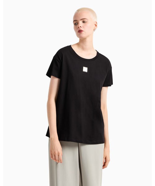 【セール】【A|X アルマーニ エクスチェンジ】＜オンライン限定＞AL AXロゴパッチ 半袖クルーネックTシャツ/BOYFRIEND（Tシャツ/カットソー）｜ARMANI EXCHANGE（アルマーニエクスチェンジ）
