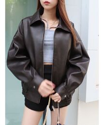 EVRIS | オーバーサイズフェイクレザーブルゾン(ブルゾン)