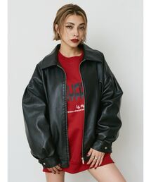 EVRIS | オーバーサイズフェイクレザーブルゾン(ブルゾン)