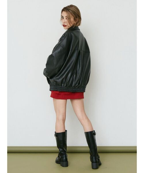 EVRIS（エヴリス）の「オーバーサイズフェイクレザーブルゾン（ブルゾン・レディース・ブラウン/ブラック・FREE）」の7枚目の写真
