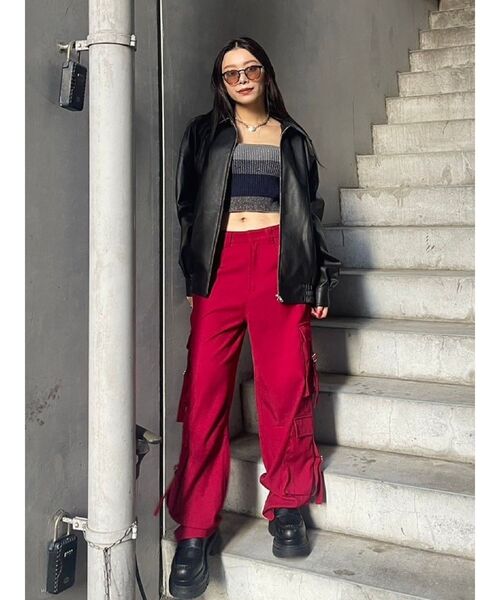 EVRIS（エヴリス）の「オーバーサイズフェイクレザーブルゾン（ブルゾン・レディース・ブラウン/ブラック・FREE）」の15枚目の写真