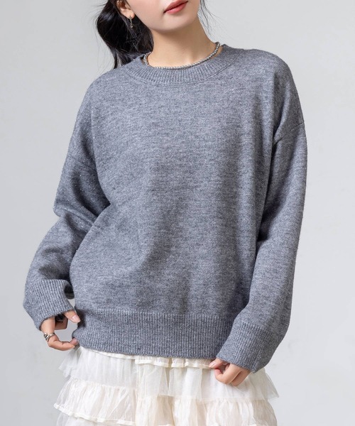 セール】キラキラ レディース 長袖ドレッシーラメニットセーター