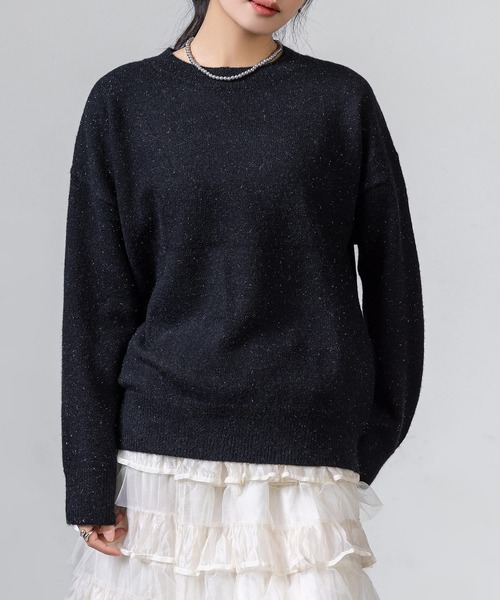 DAY CLOSET(デイ クローゼット)の「キラキラ レディース 長袖ドレッシーラメニットセーター(ニット/セーター・レディース・グレー/ブラック/アイボリー・FREE)」の11枚目の写真