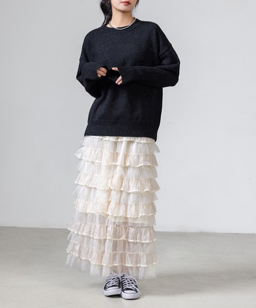 DAY CLOSET(デイ クローゼット)の「キラキラ レディース 長袖ドレッシーラメニットセーター(ニット/セーター・レディース・グレー/ブラック/アイボリー・FREE)」の13枚目の写真