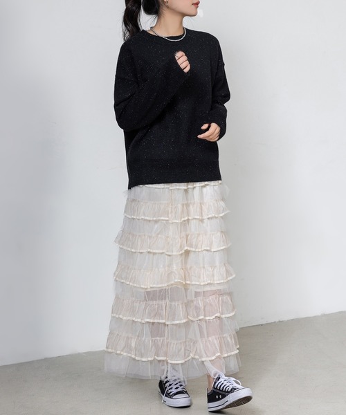 DAY CLOSET(デイ クローゼット)の「キラキラ レディース 長袖ドレッシーラメニットセーター(ニット/セーター・レディース・グレー/ブラック/アイボリー・FREE)」の14枚目の写真