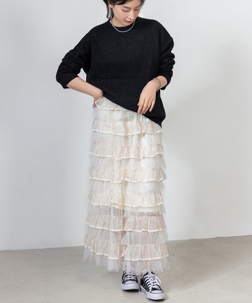 DAY CLOSET(デイ クローゼット)の「キラキラ レディース 長袖ドレッシーラメニットセーター(ニット/セーター・レディース・グレー/ブラック/アイボリー・FREE)」の15枚目の写真