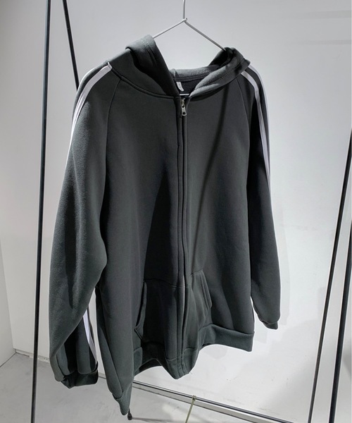 セール】【裏起毛】サイドライントラックジャージジップパーカー