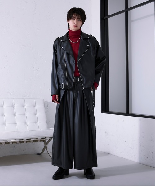 Ellno Loset(エルノロゼット)の「ハカマタックワイドパンツ/SETUP対応(その他パンツ・メンズ・ブラック・LARGE/MEDIUM/SMALL)」の6枚目の写真